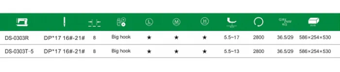 Плоскошовная машина с верхней и нижней комбинированной подачей Doso DS-0303R.9
