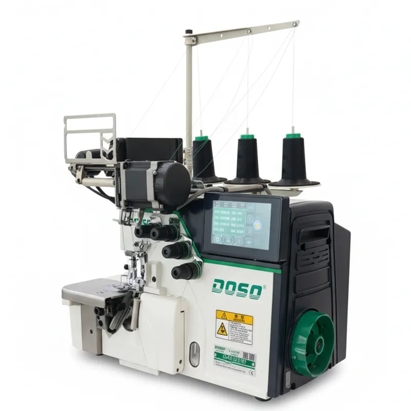 Сверхскоростная четырехниточная оверлочная машина с пневмообрезкой (электронная подача ленты) Doso S6-4AT-PUTSD.4